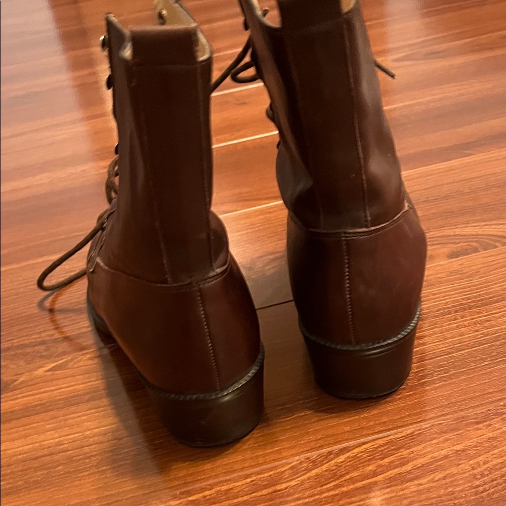 Enzo Angiolini Dark Brown Lace-Up Boots - Picture 3 of 4